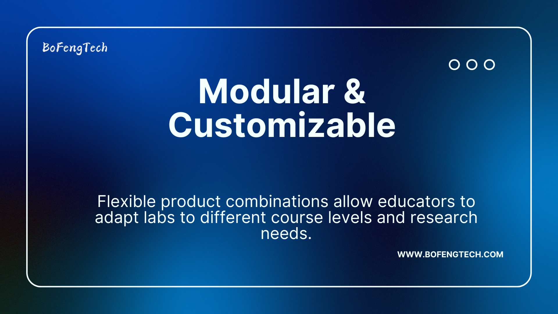 Education Solutions 19 Modular & Customizable